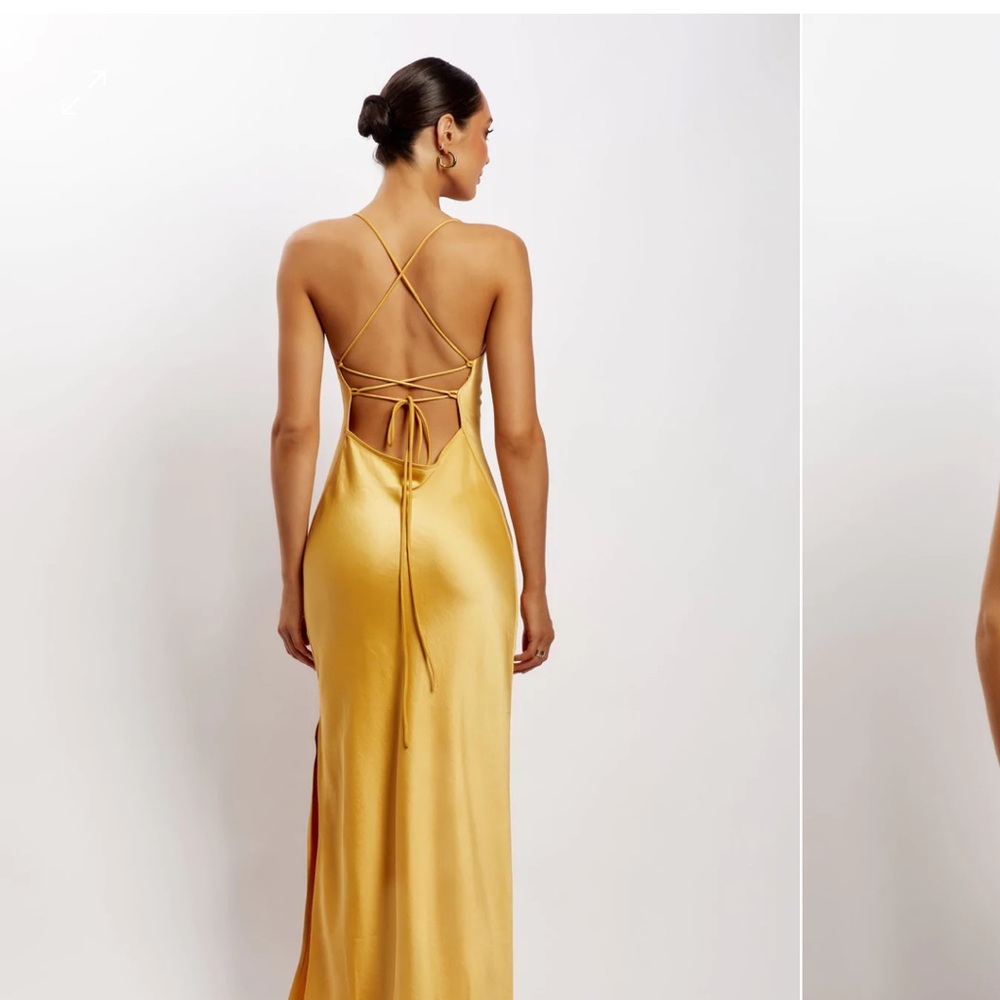 Meshki Yellow Satin Dress